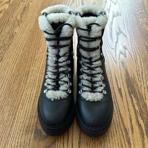 Marc Fisher Ltd. Women Block Heel Combat Boot Nalina Black Size 8